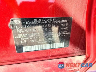 Zdjęcie 12 z 12 samochodu: 2015 HYUNDAI SONATA LIMITED 2.0T VIN:5NPE34AB6FH218766 - miniatura