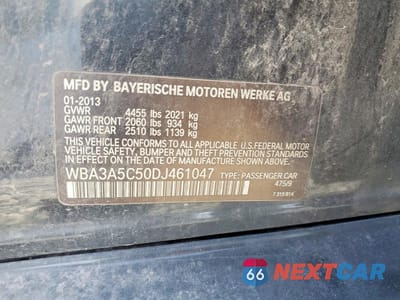 Zdjęcie 12 z 12 samochodu: 2013 BMW 328 I VIN:WBA3A5C50DJ461047 - miniatura