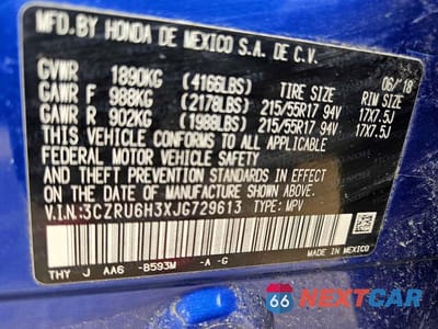 Zdjęcie 10 z 14 samochodu: 2018 HONDA HR-V LX VIN:3CZRU6H3XJG729613 - miniatura