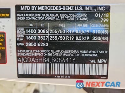 Zdjęcie 13 z 13 samochodu: 2018 MERCEDES-BENZ GLE 350 4MATIC VIN:4JGDA5HB4JB086416 - miniatura