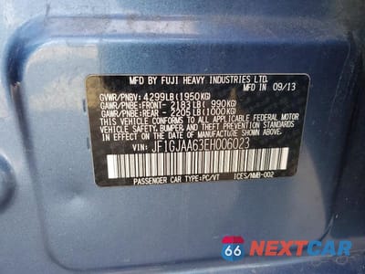 Zdjęcie 12 z 12 samochodu: 2014 SUBARU IMPREZA VIN:JF1GJAA63EH006023 - miniatura