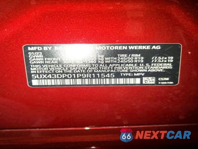 Zdjęcie 13 z 13 samochodu: 2023 BMW X3 SDRIVE30I VIN:5UX43DP01P9R11545 - miniatura