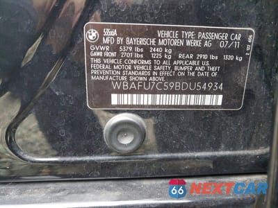 Zdjęcie 12 z 12 samochodu: 2011 BMW 535 XI VIN:WBAFU7C59BDU54934 - miniatura