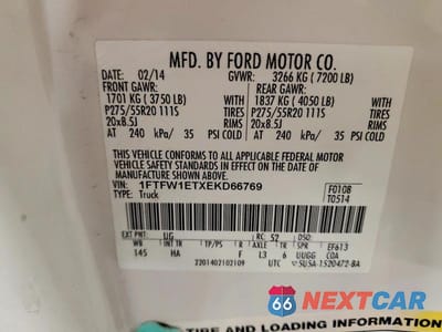 Zdjęcie 12 z 12 samochodu: 2014 FORD F150 SUPERCREW VIN:1FTFW1ETXEKD66769 - miniatura