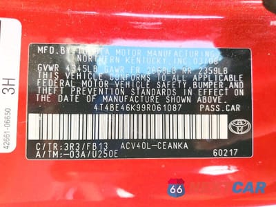 Zdjęcie 12 z 12 samochodu: 2009 TOYOTA CAMRY LE VIN:4T4BE46K99R061087 - miniatura