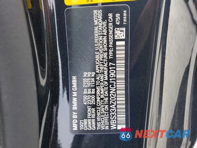 Zdjęcie 12 z 12 samochodu: 2022 BMW M4 COMPETITION VIN:WBS33AZ02NCJ19017 - miniatura