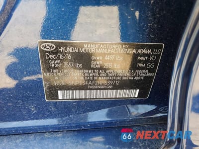 Zdjęcie 12 z 12 samochodu: 2017 HYUNDAI SONATA SPORT VIN:5NPE34AF2HH539712 - miniatura