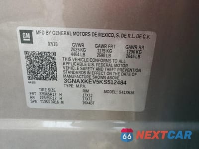 Zdjęcie 13 z 13 samochodu: 2019 CHEVROLET EQUINOX LT VIN:3GNAXKEV5KS512484 - miniatura