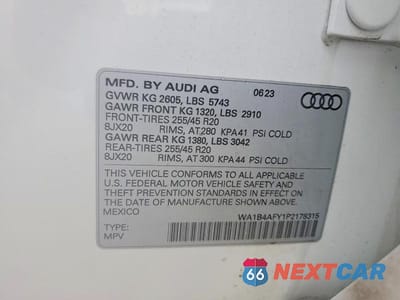 Zdjęcie 14 z 14 samochodu: 2023 AUDI SQ5 PREMIUM PLUS VIN:WA1B4AFY1P2178315 - miniatura