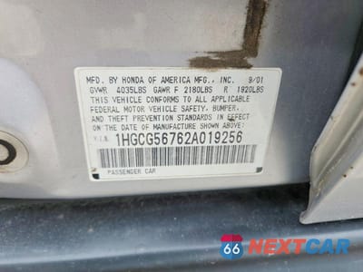 Zdjęcie 12 z 12 samochodu: 2002 HONDA ACCORD SE VIN:1HGCG56762A019256 - miniatura