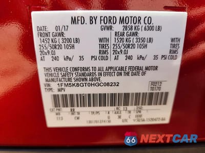 Zdjęcie 13 z 13 samochodu: 2017 FORD EXPLORER SPORT VIN:1FM5K8GT0HGC08232 - miniatura