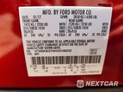 Zdjęcie 13 z 13 samochodu: 2017 FORD EXPLORER SPORT VIN:1FM5K8GT0HGC08232 - miniatura
