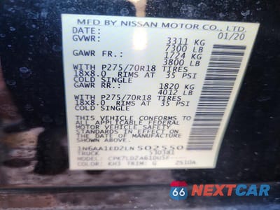 Zdjęcie 13 z 13 samochodu: 2020 NISSAN TITAN PRO-4X VIN:1N6AA1ED2LN502550 - miniatura