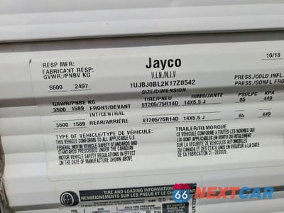 Zdjęcie 10 z 10 samochodu: 2019 JAYCO JAY FLIGHT SLX CAMPER VIN:1UJBJ0BL2K17Z0542 - miniatura