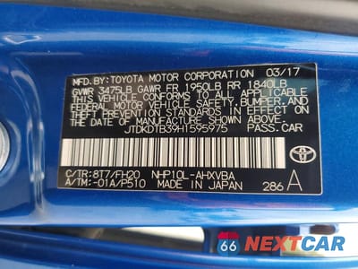 Zdjęcie 12 z 12 samochodu: 2017 TOYOTA PRIUS C ONE VIN:JTDKDTB39H1595975 - miniatura