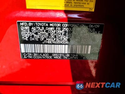 Zdjęcie 12 z 12 samochodu: 2009 LEXUS GS 350 VIN:JTHBE96S590046345 - miniatura