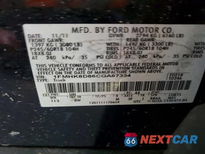 Zdjęcie 13 z 13 samochodu: 2012 FORD EXPLORER XLT VIN:1FMHK8D86CGA67334 - miniatura