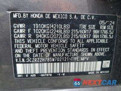 Zdjęcie 13 z 13 samochodu: 2025 HONDA HR-V EXL VIN:3CZRZ2H78SM702121 - miniatura