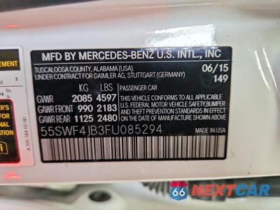 Zdjęcie 12 z 12 samochodu: 2015 MERCEDES-BENZ C 300 VIN:55SWF4JB3FU085294 - miniatura
