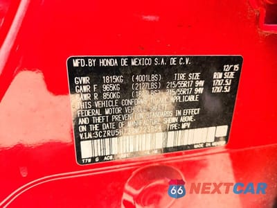 Zdjęcie 13 z 13 samochodu: 2016 HONDA HR-V EXL VIN:3CZRU5H73GM723854 - miniatura