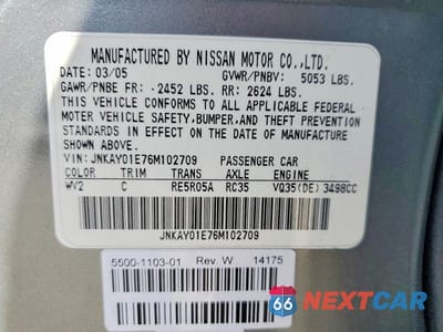 Zdjęcie 12 z 12 samochodu: 2006 INFINITI M35 BASE VIN:JNKAY01E76M102709 - miniatura