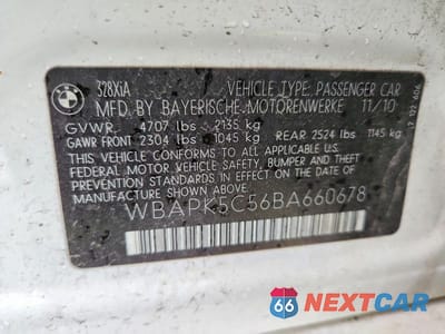 Zdjęcie 12 z 12 samochodu: 2011 BMW 3 SERIES VIN:WBAPK5C56BA660678 - miniatura