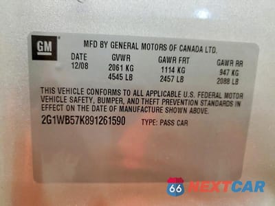 Zdjęcie 12 z 12 samochodu: 2009 CHEVROLET IMPALA LS VIN:2G1WB57K891261590 - miniatura