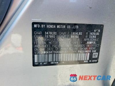 Zdjęcie 13 z 13 samochodu: 2016 HONDA FIT EX VIN:JHMGK5H72GX042127 - miniatura