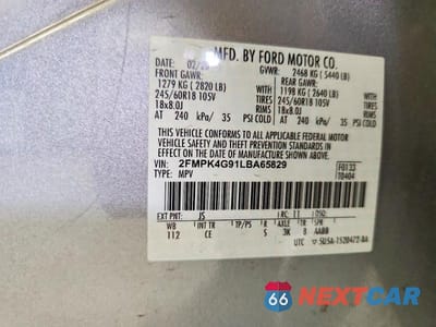 Zdjęcie 13 z 13 samochodu: 2020 FORD EDGE SE VIN:2FMPK4G91LBA65829 - miniatura