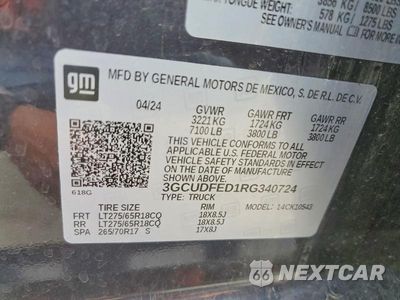 Zdjęcie 12 z 12 samochodu: 2024 CHEVROLET SILVERADO VIN:3GCUDFED1RG340724 - miniatura