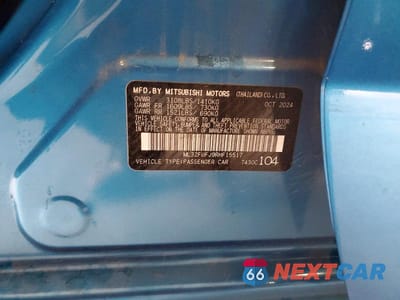 Zdjęcie 12 z 12 samochodu: 2024 MITSUBISHI MIRAGE G4 ES VIN:ML32FUFJ9RHF15517 - miniatura