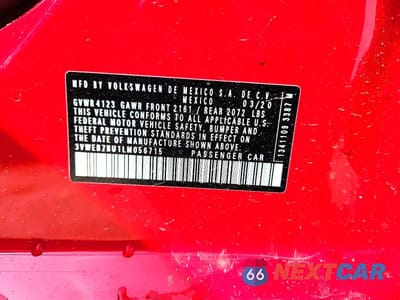 Zdjęcie 12 z 12 samochodu: 2020 VOLKSWAGEN JETTA SEL VIN:3VWEB7BU1LM056715 - miniatura