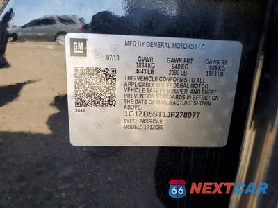 Zdjęcie 12 z 12 samochodu: 2018 CHEVROLET MALIBU LS VIN:1G1ZB5ST1JF278077 - miniatura