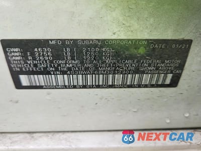 Zdjęcie 12 z 12 samochodu: 2021 SUBARU LEGACY PREMIUM VIN:4S3BWAF68M3012300 - miniatura