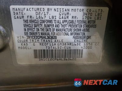 Zdjęcie 13 z 13 samochodu: 2017 NISSAN VERSA NOTE SV VIN:3N1CE2CP6HL363620 - miniatura