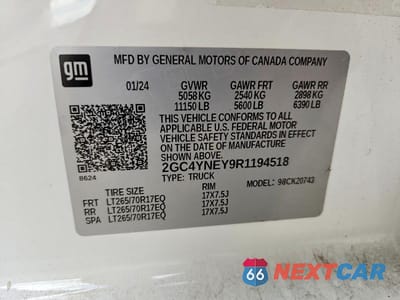 Zdjęcie 12 z 12 samochodu: 2024 CHEVROLET SILVERADO K2500 HEAVY DUTY LT VIN:2GC4YNEY9R1194518 - miniatura
