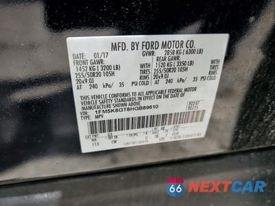 Zdjęcie 12 z 12 samochodu: 2017 FORD EXPLORER SPORT VIN:1FM5K8GT8HGB89610 - miniatura