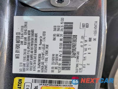 Zdjęcie 12 z 12 samochodu: 2019 FORD FUSION TITANIUM VIN:3FA6P0RU9KR180308 - miniatura