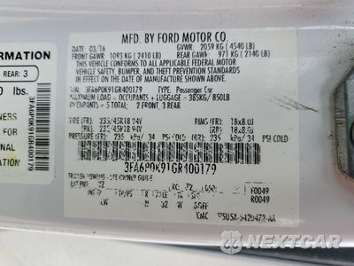 Zdjęcie 12 z 12 samochodu: 2016 FORD FUSION TITANIUM VIN:3FA6P0K91GR400179 - miniatura