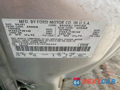 Zdjęcie 12 z 12 samochodu: 2001 FORD F250 SUPER DUTY VIN:1FTNX21L21EC80434 - miniatura