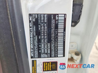 Zdjęcie 13 z 13 samochodu: 2016 MERCEDES-BENZ GLE 350 4MATIC VIN:4JGDA5HB6GA727483 - miniatura
