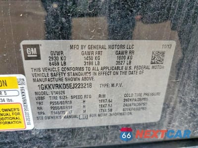 Zdjęcie 13 z 13 samochodu: 2014 GMC ACADIA SLT-1 VIN:1GKKVRKD5EJ223218 - miniatura