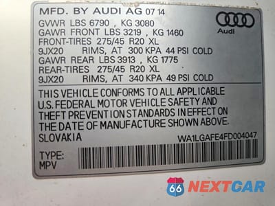 Zdjęcie 14 z 14 samochodu: 2015 AUDI Q7 PREMIUM PLUS VIN:WA1LGAFE4FD004047 - miniatura