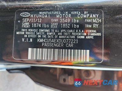 Zdjęcie 12 z 12 samochodu: 2013 HYUNDAI ACCENT SE VIN:KMHCU5AEXDU077221 - miniatura