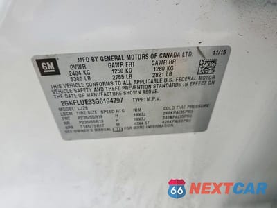 Zdjęcie 14 z 14 samochodu: 2016 GMC TERRAIN SLT VIN:2GKFLUE33G6194797 - miniatura