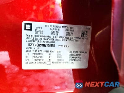 Zdjęcie 12 z 12 samochodu: 2017 CADILLAC XT5 PREMIUM LUXURY VIN:1GYKNCRS4HZ156365 - miniatura