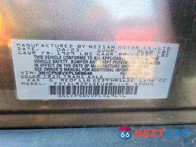 Zdjęcie 13 z 13 samochodu: 2023 NISSAN KICKS S VIN:3N1CP5BVXPL569646 - miniatura