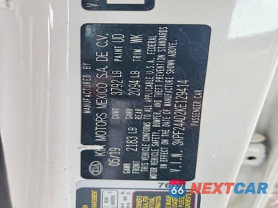 Zdjęcie 12 z 12 samochodu: 2019 KIA FORTE FE VIN:3KPF24AD2KE129414 - miniatura
