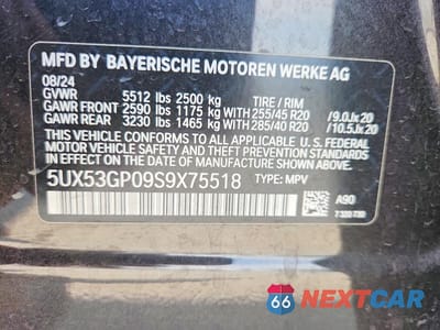 Zdjęcie 13 z 13 samochodu: 2025 BMW X3 30 XDRIVE VIN:5UX53GP09S9X75518 - miniatura