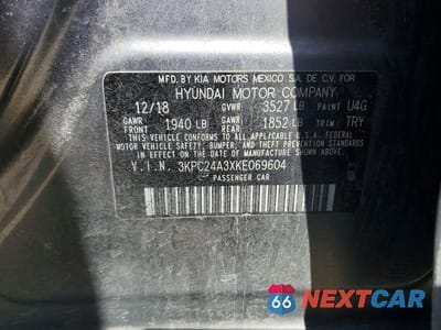 Zdjęcie 12 z 12 samochodu: 2019 HYUNDAI ACCENT SE VIN:3KPC24A3XKE069604 - miniatura